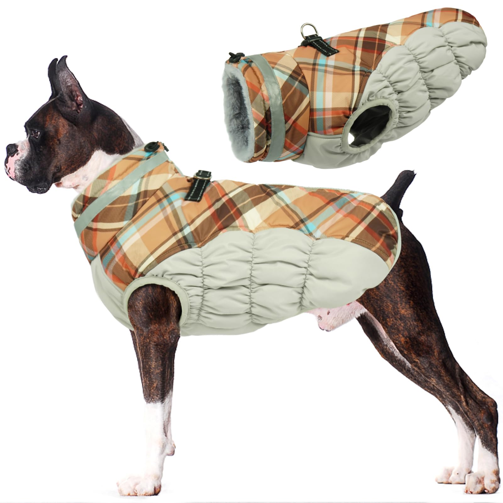 LeLePet capa para perro con arnés integrado, ideal para paseos seguros.