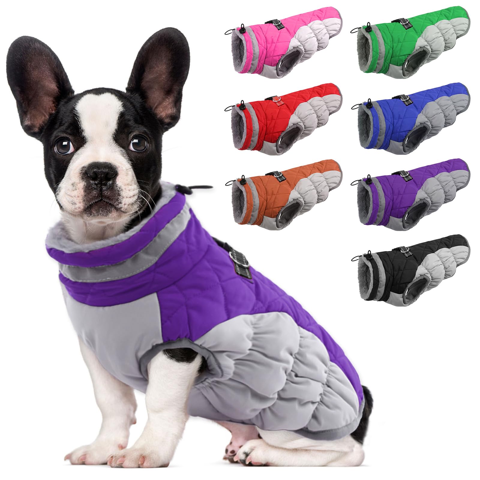 Chaqueta LeLePet para perro con arnés integrado y banda reflectante para paseos nocturnos