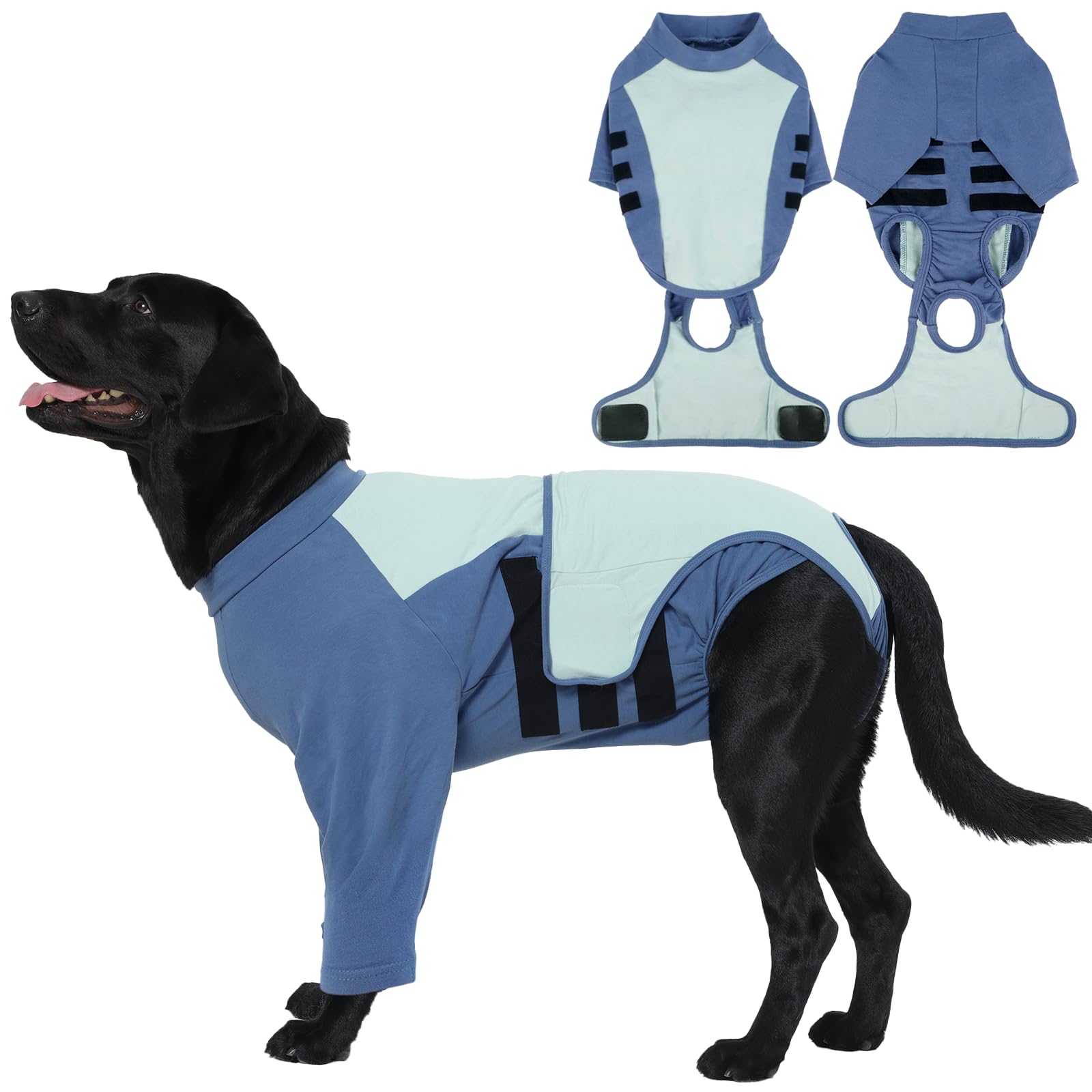 LeLePet Recovery Suit con cobertura frontal completa protege la zona de intervención.