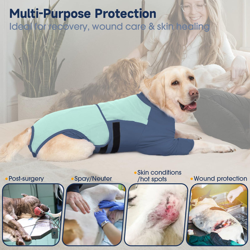LeLePet Recovery Suit tejido suave y transpirable para mayor confort diario.