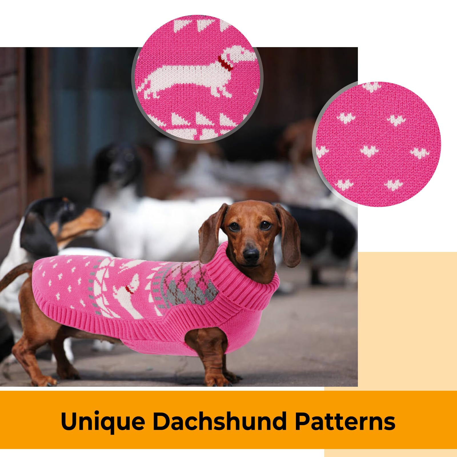 LeLePet sudadera dachshund cuello alto para mayor calor