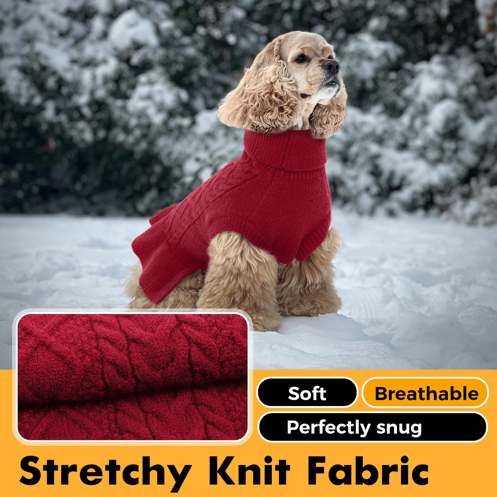 Suéter LeLePet talla XS para perros pequeños en rojo.