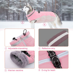 LeLePet capa perro invierno cuello tortuga acolchado para mayor calidez.
