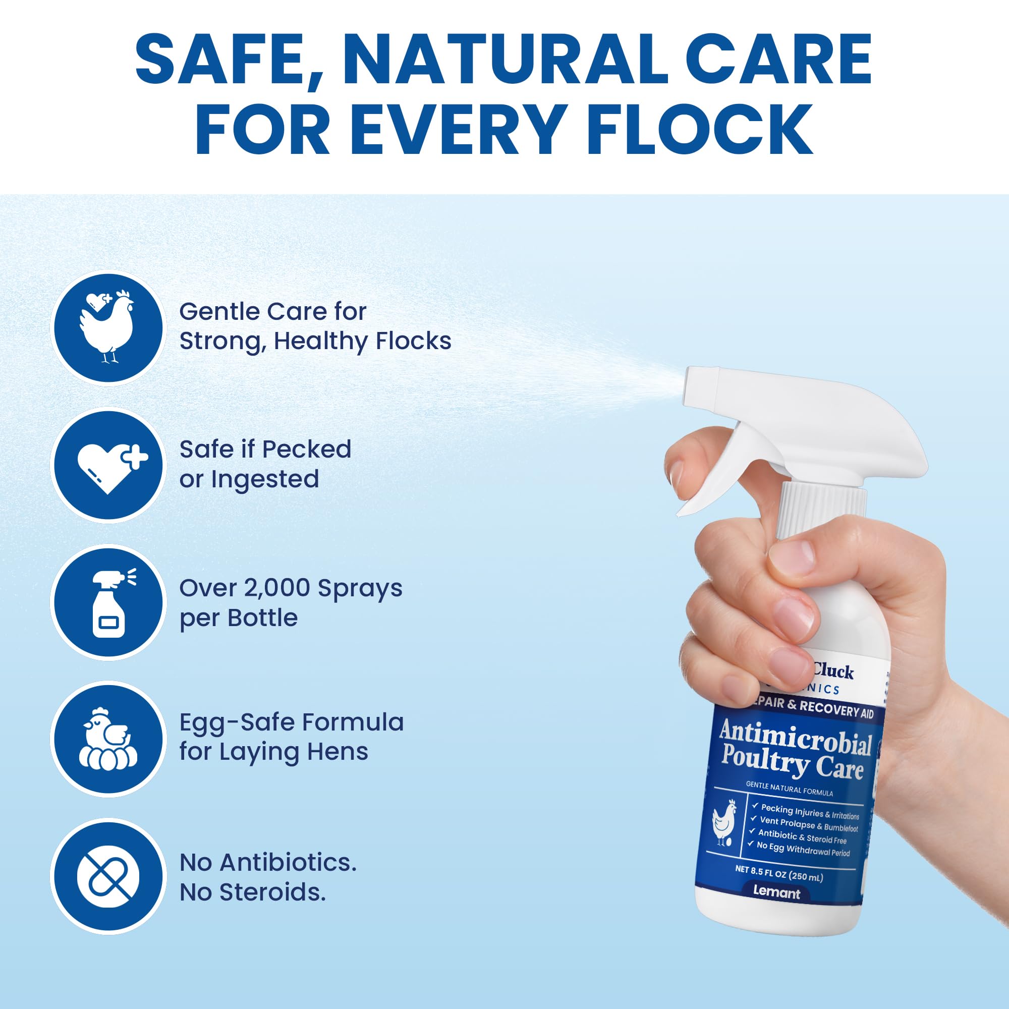Lemant Aerosol para Aves: aplicación diaria en aves de corral