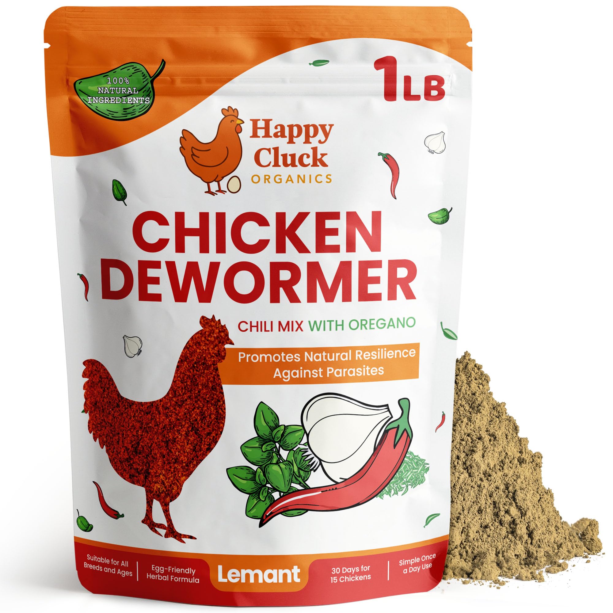 Lemant desparasitante para pollo, botella, uso natural para gallinero.