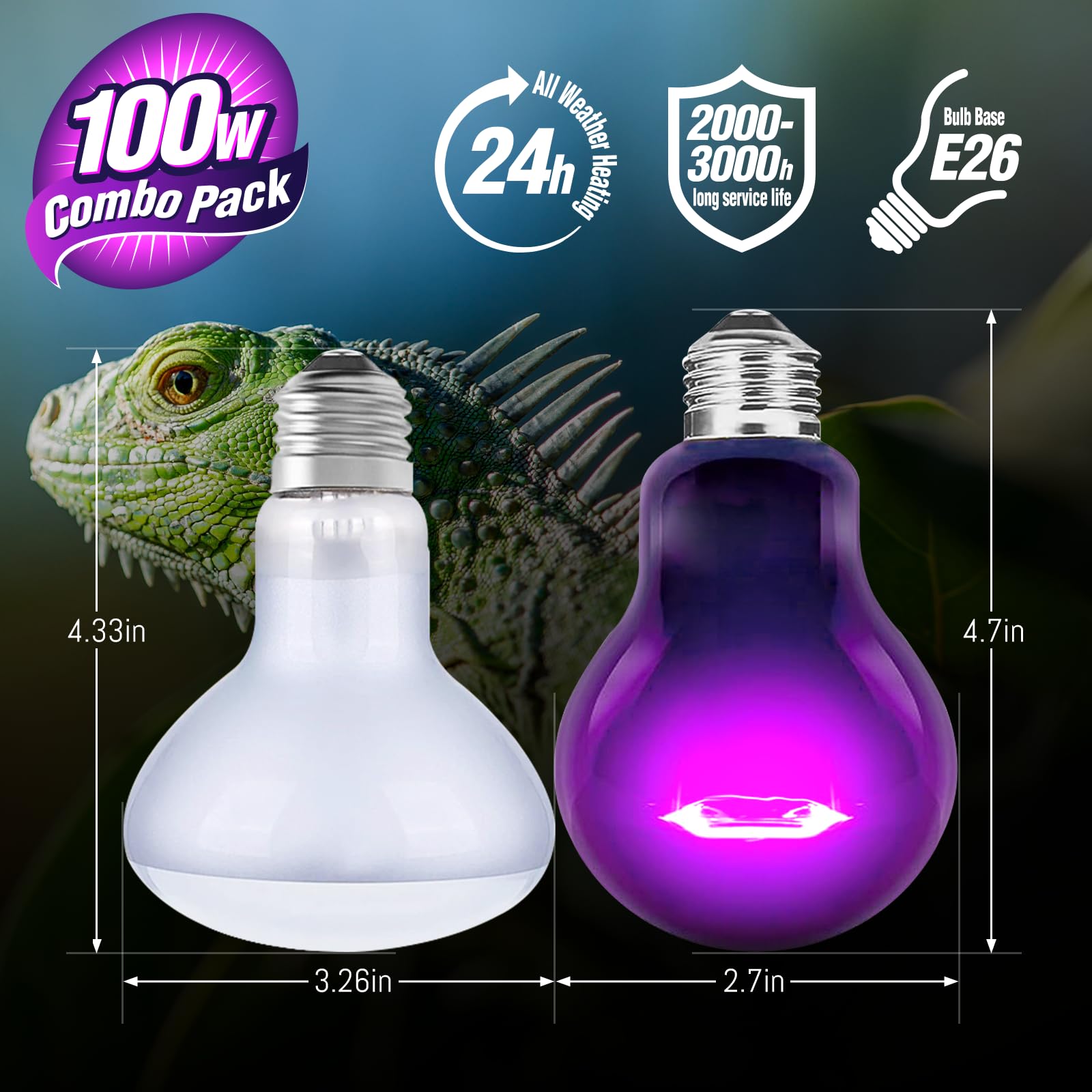 Bombilla UVA Leoterra 100W, luz para el crecimiento y bienestar.