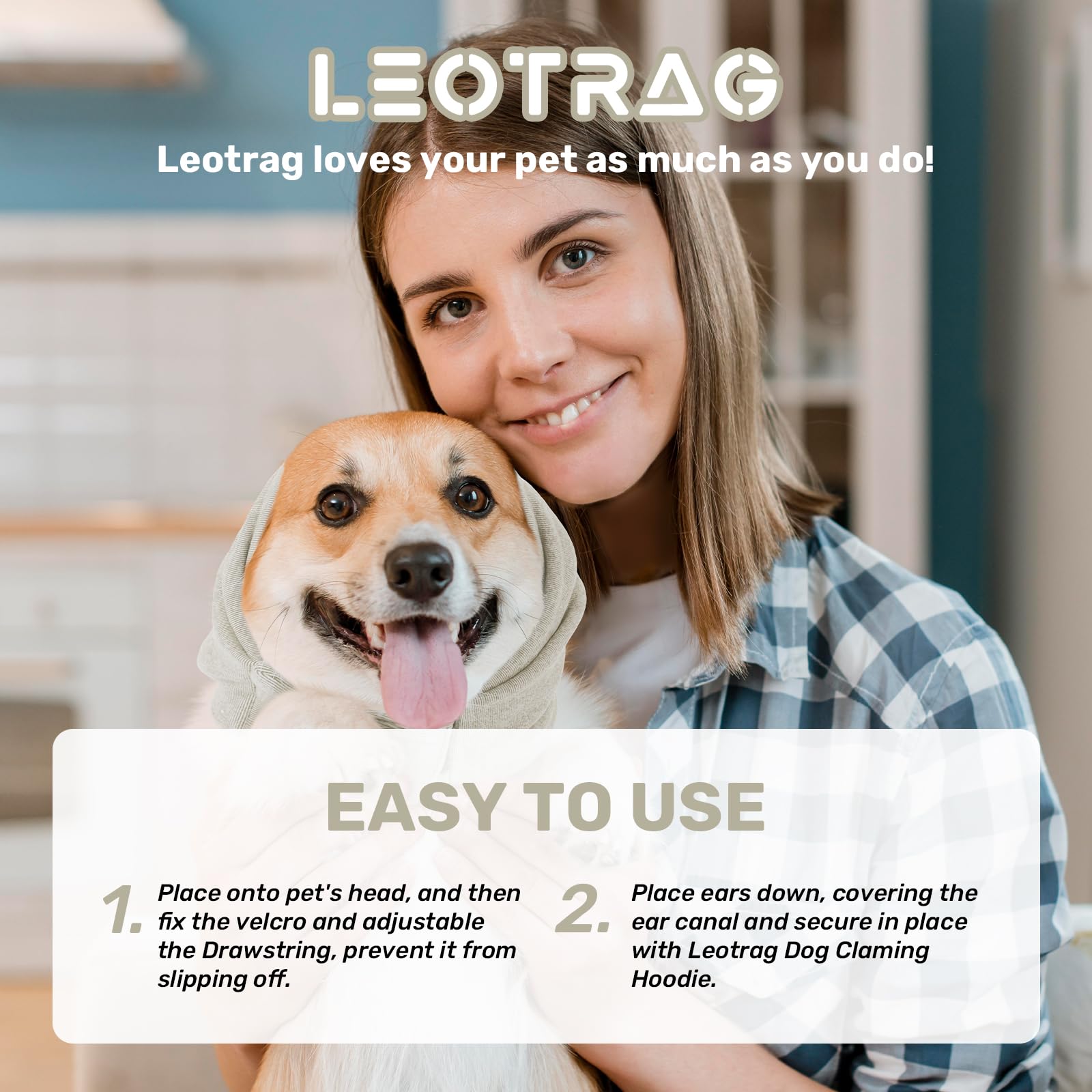 Leotrag Sudadera Calmante para Perros: mantiene la cabeza caliente en días fríos.