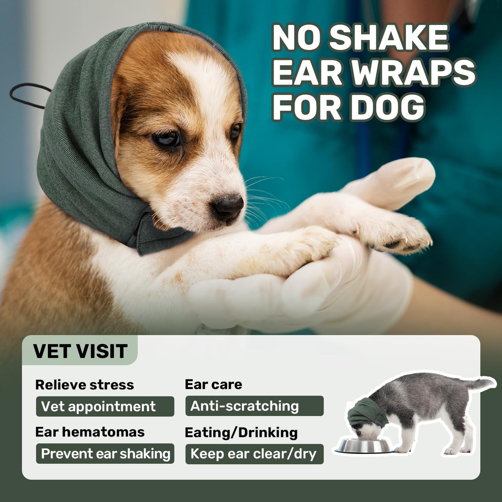Leotrag cubreorejas ajustable para perros, protección auditiva ante ruidos fuertes.