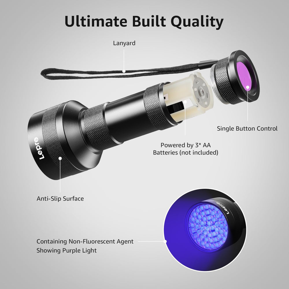Lepro 51 LEDs UV, diseño con textura anti deslizante para mejor agarre.