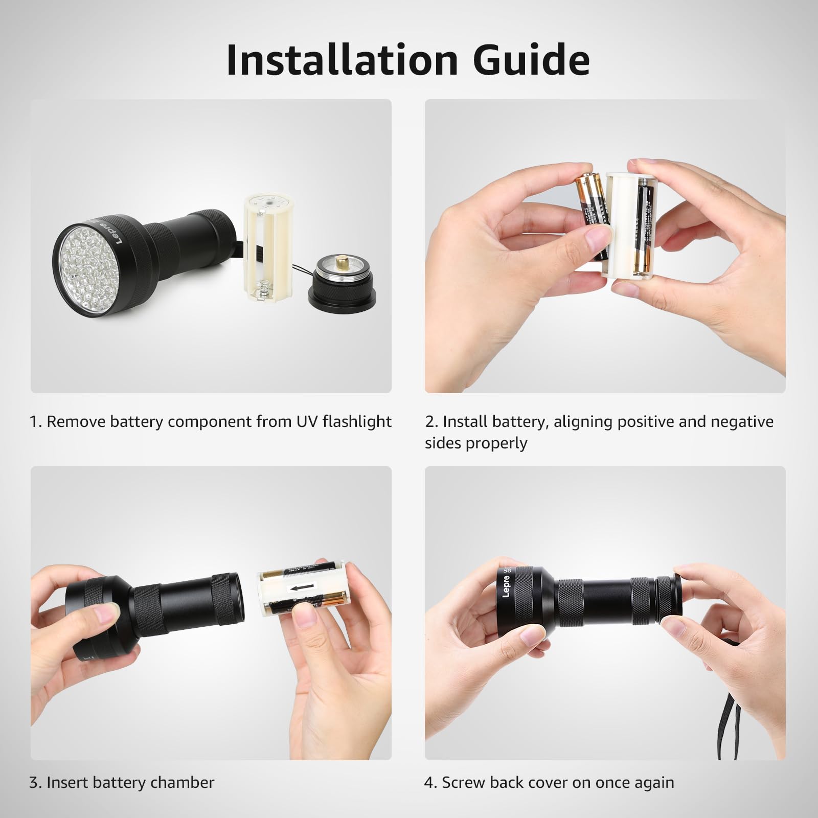 Lepro 51 LEDs UV, es resistente al agua con certificación IPX4.