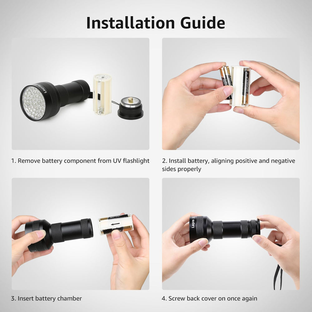 Lepro 51 LEDs UV, es resistente al agua con certificación IPX4.