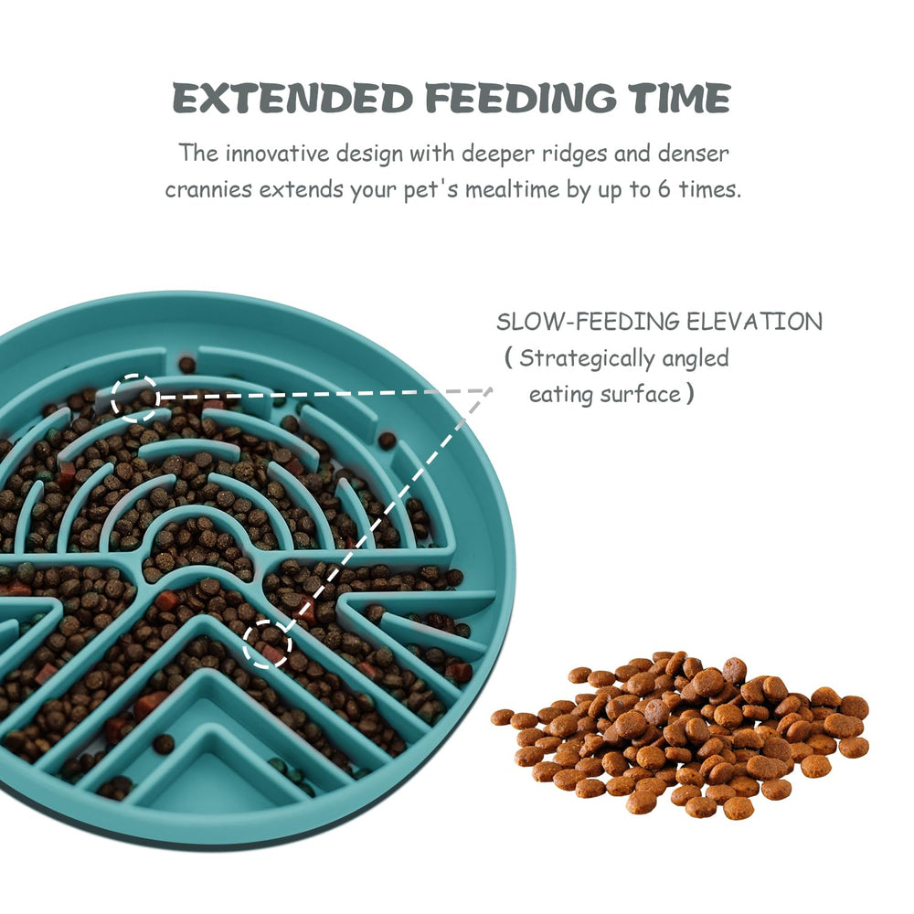Diseno laberinto para alimento de Lesipee facilita comer despacio.
