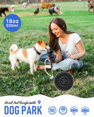 Dispensador de agua Lesotc para perros, ideal para viajes con mascotas.
