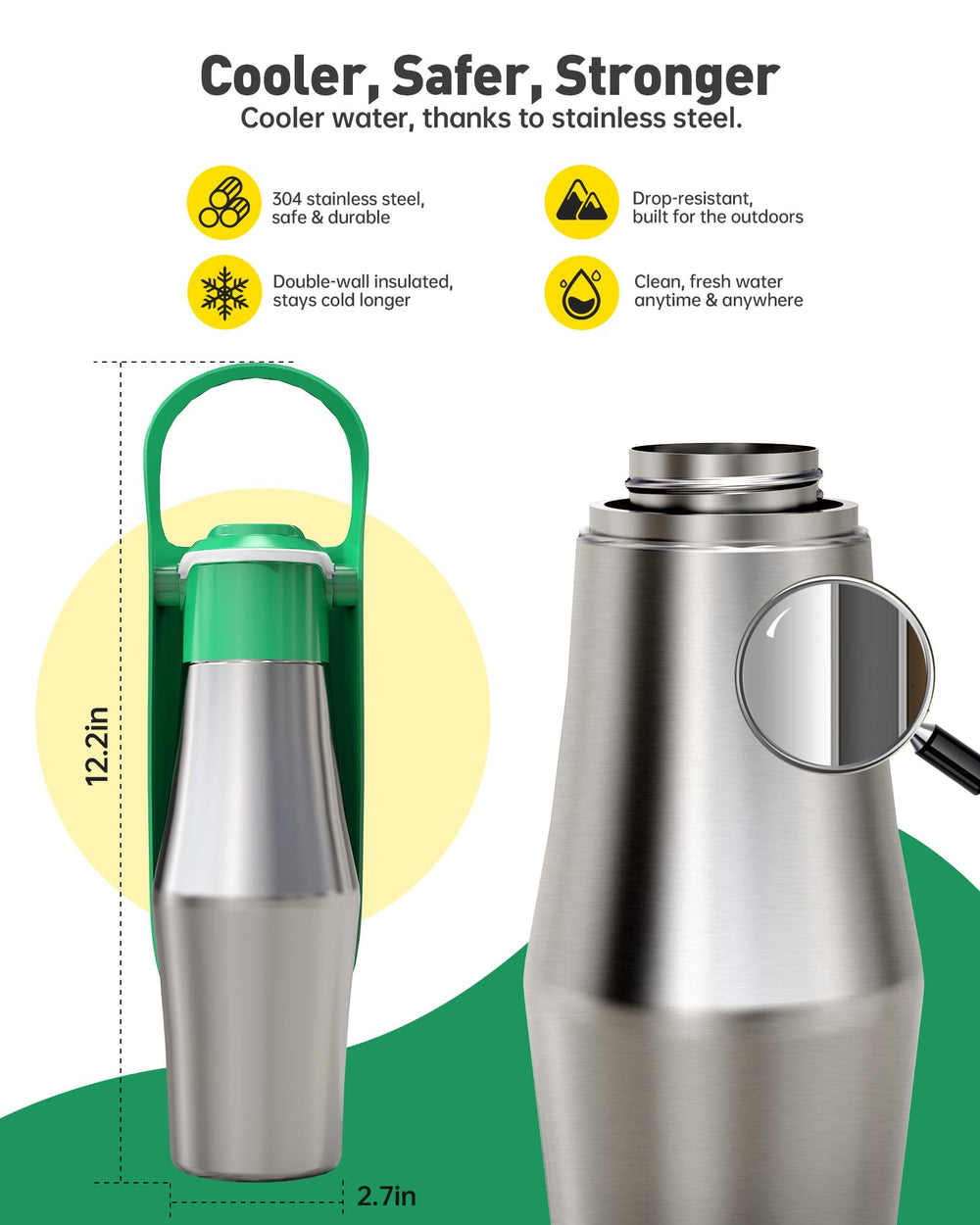 Dispensador de agua con operación con una mano de Lesotc para excursiones.