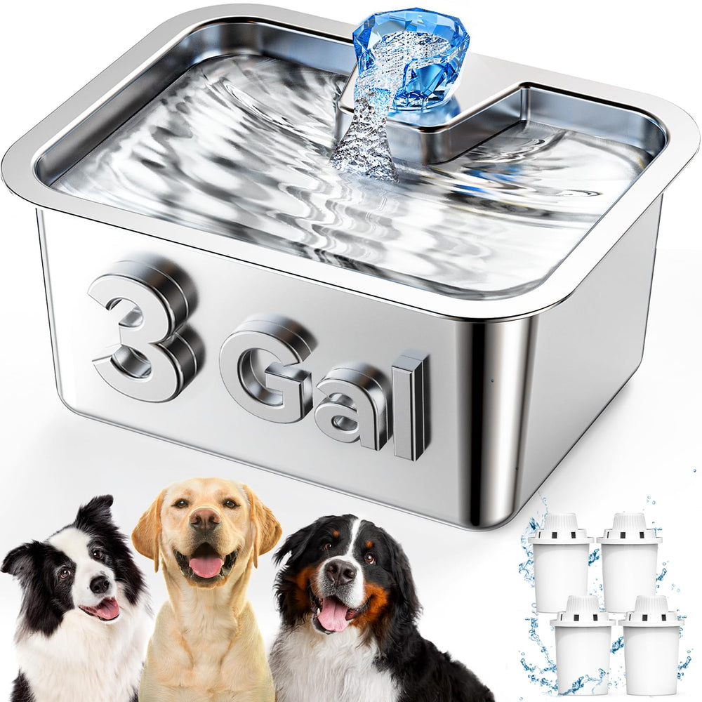 Lesotc fuente agua perros grandes acero inoxidable, ideal para uso diario al aire libre.