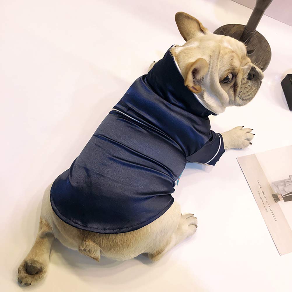 Lifeunion pijama para perro con solapa azul, look moderno