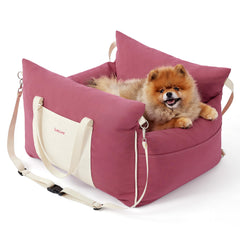 LE SURE asiento para perro pequeño en color rosa, ideal para viajes seguros.