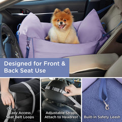 LE SURE Lesure, asiento elevador para perro pequeño en el respaldo trasero, comodidad estable.
