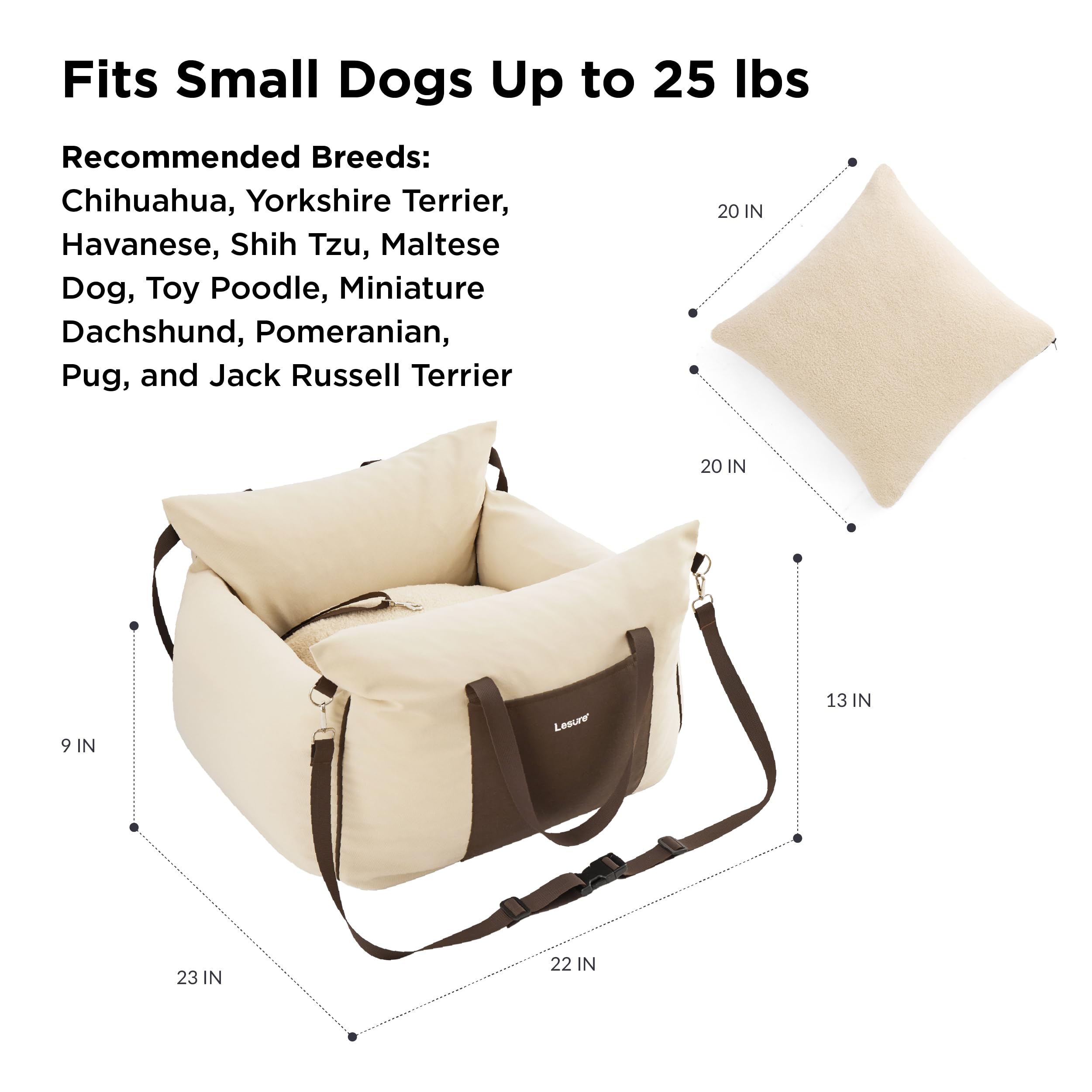 LE SURE Lesure: bolsillos laterales amplios para accesorios del perro.