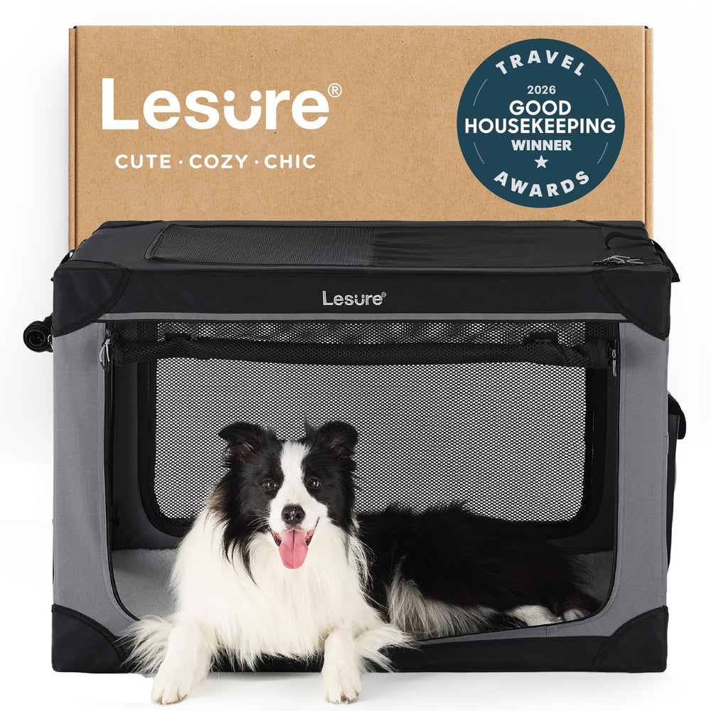 LE SURE caja plegable de 36 pulgadas, 4 puertas negra, ideal para viajes