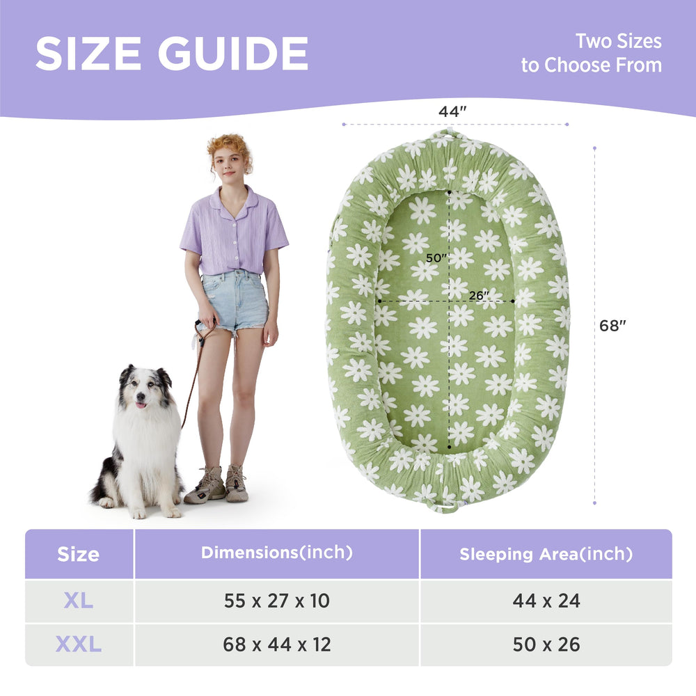 LE SURE Cama Humana XXL funda impermeable y lavable para limpieza.