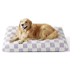 LE SURE cama extra grande para perro con funda removible y espuma acolchada morada