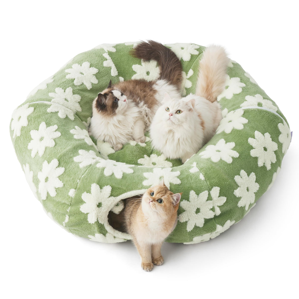 LE SURE cama túnel dona para gato grande, cómodo descanso y juego.