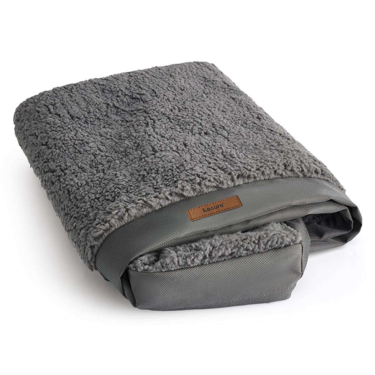 Funda LE SURE XL lavable para cama de perro, gris oscuro 44x32x3