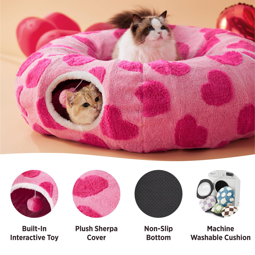 Lesure tunel gato diseños San Valentín, diseño exclusivo para corazones.
