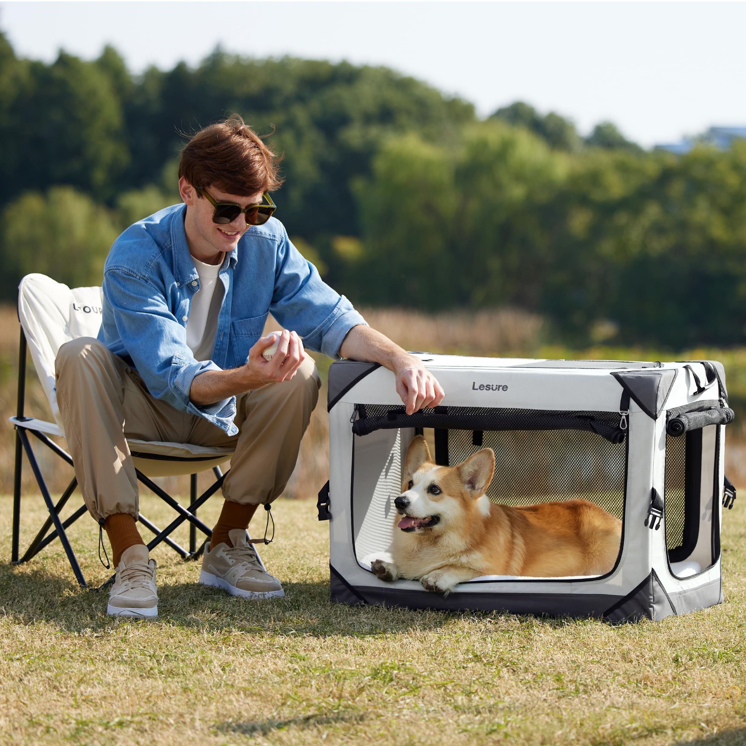 LE SURE Lesure jaula de viaje ligera para coche, perfecta para trayectos cómodos.
