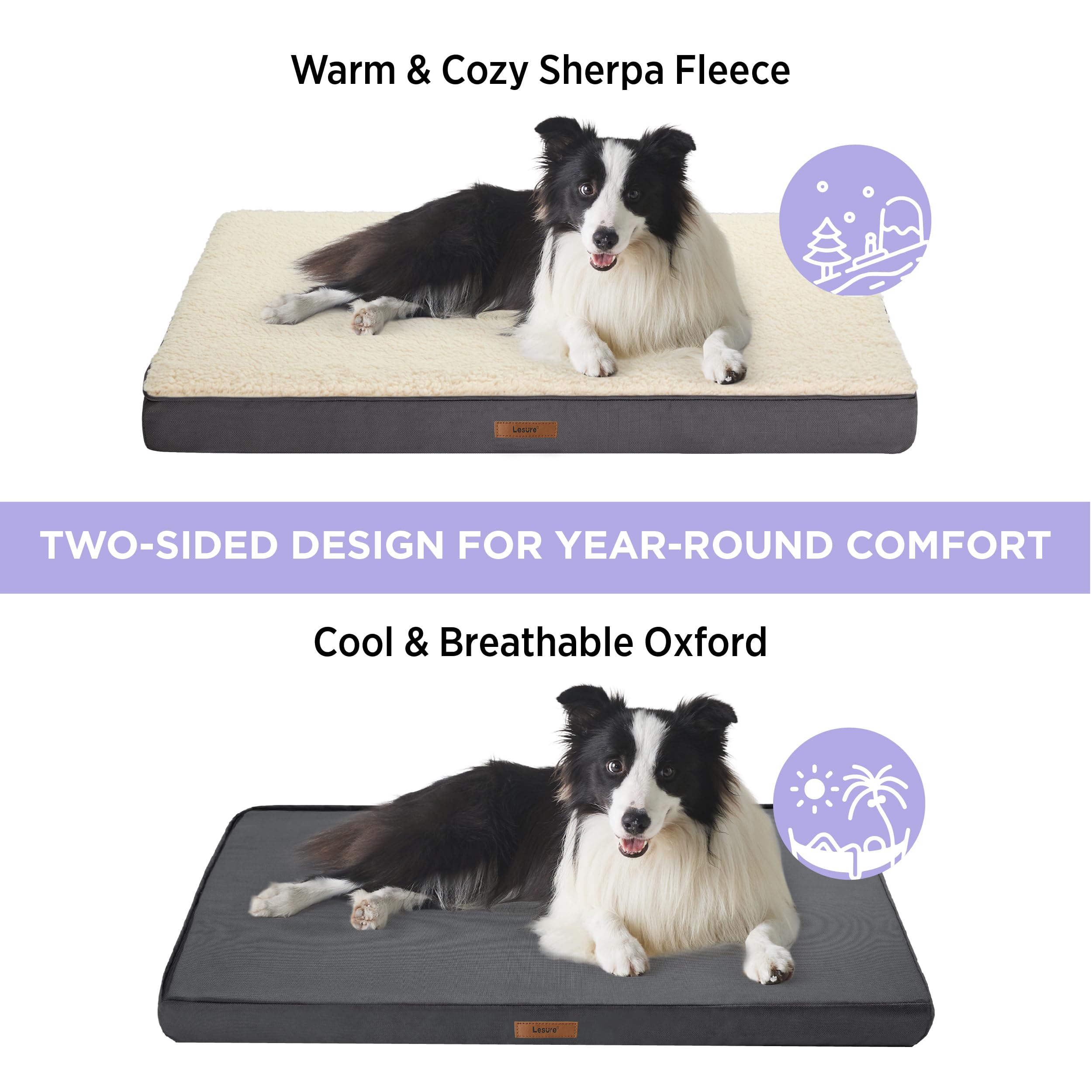 LE SURE: lavado fácil a máquina para funda de perro, mantiene la textura.