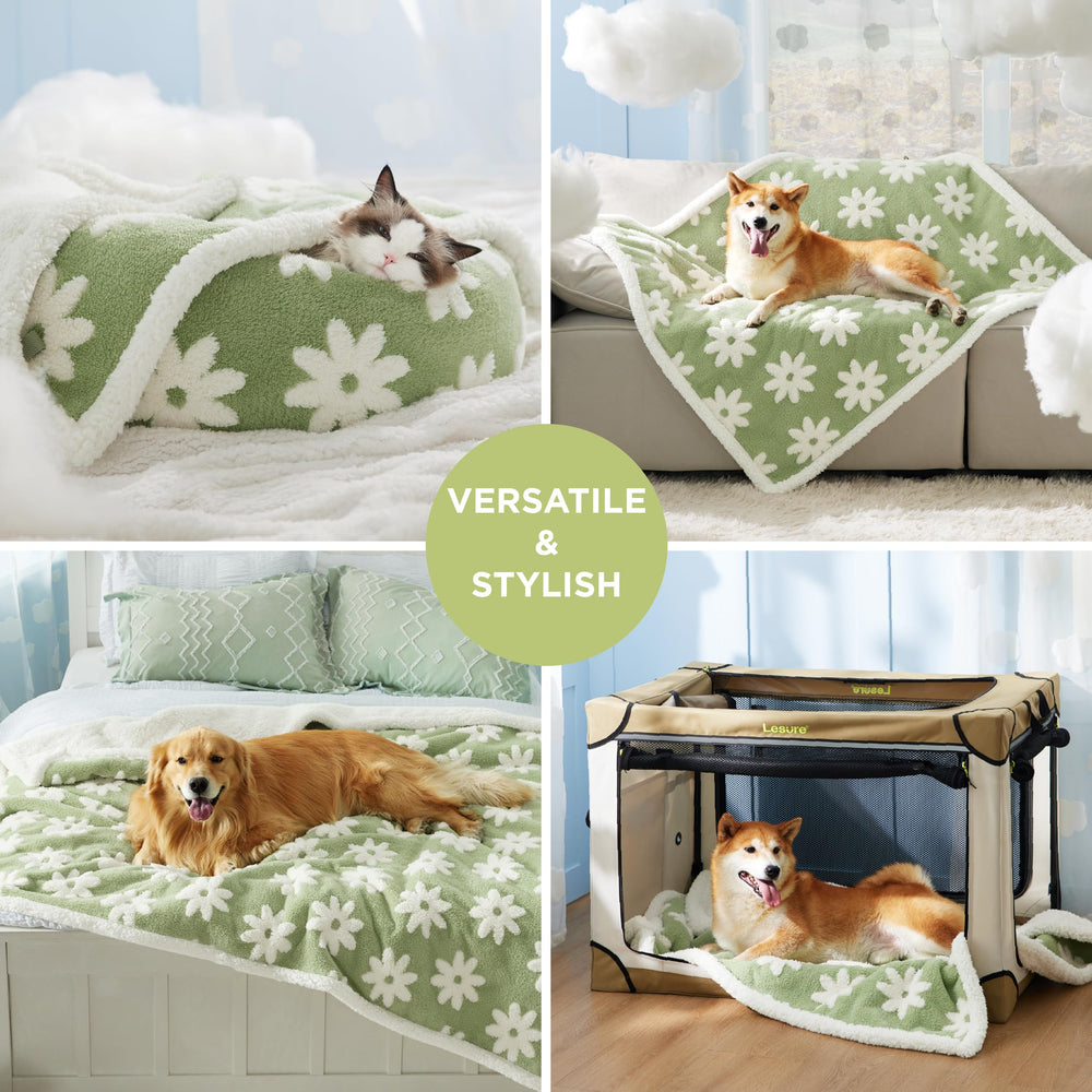 LE SURE manta para perros, lado jacquard suave, dos texturas.