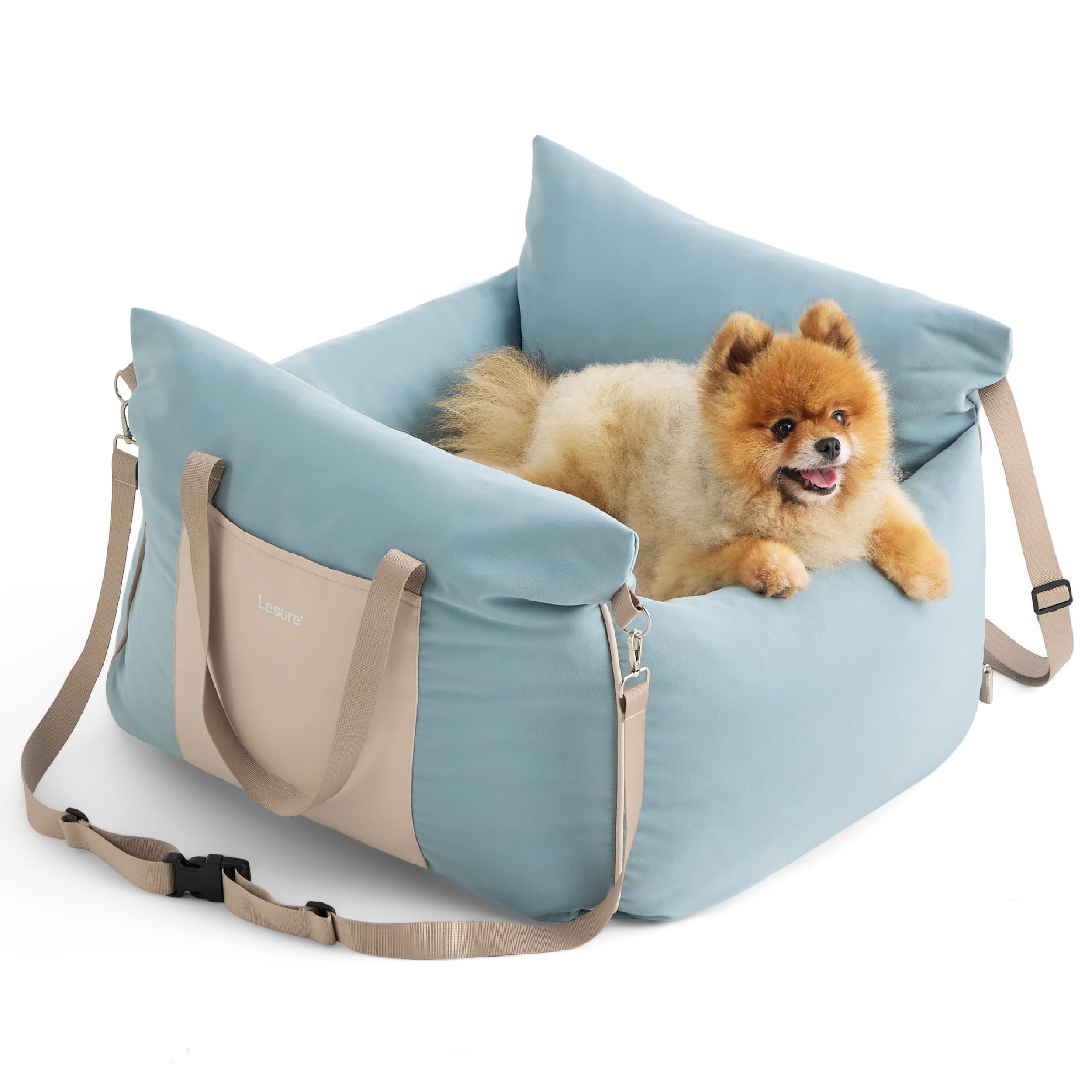 LE SURE silla auto perro pequeno con bolsillos de almacenamiento para accesorios diarios