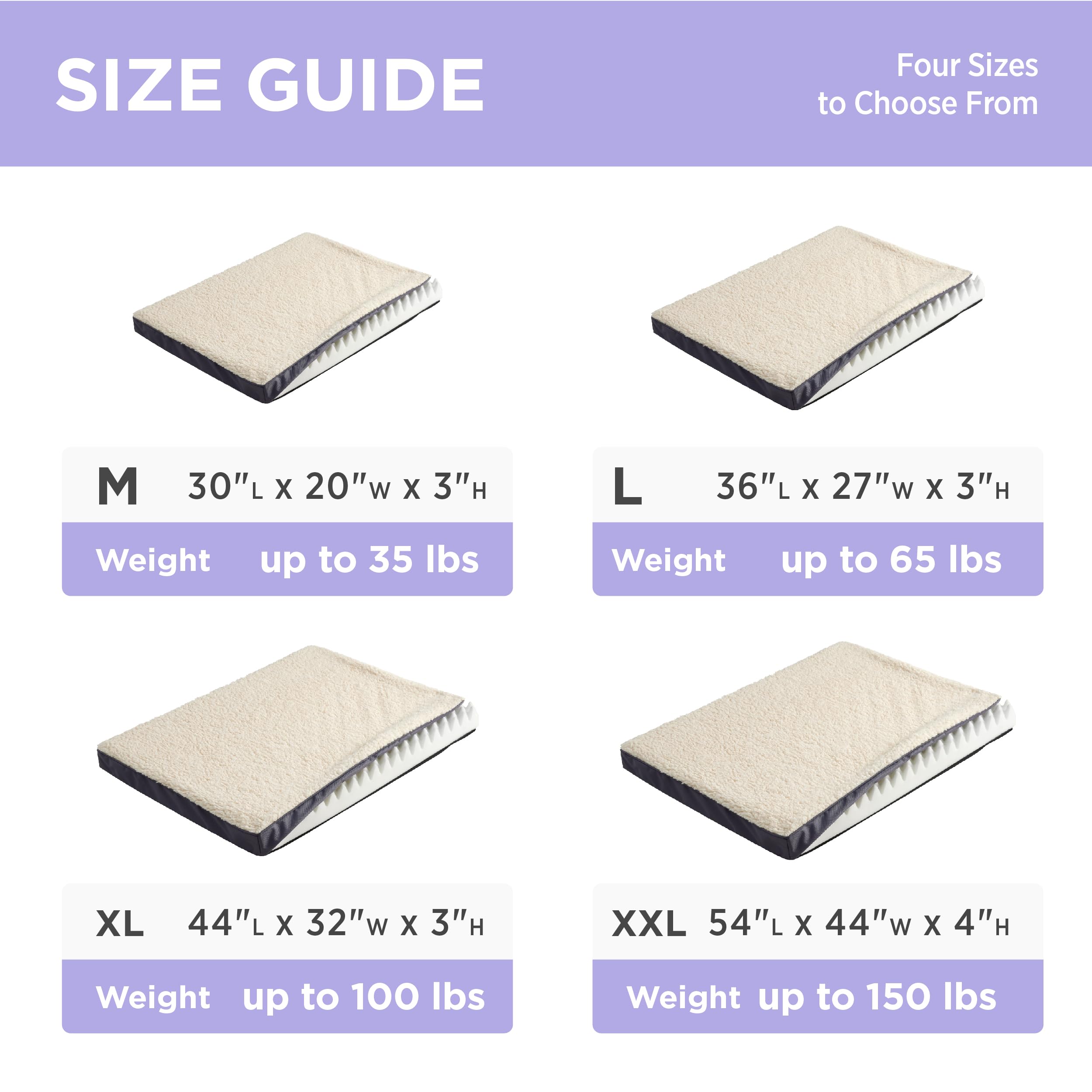 LE SURE: funda grande 36x27x3 pulgadas para perros de tamaño grande.