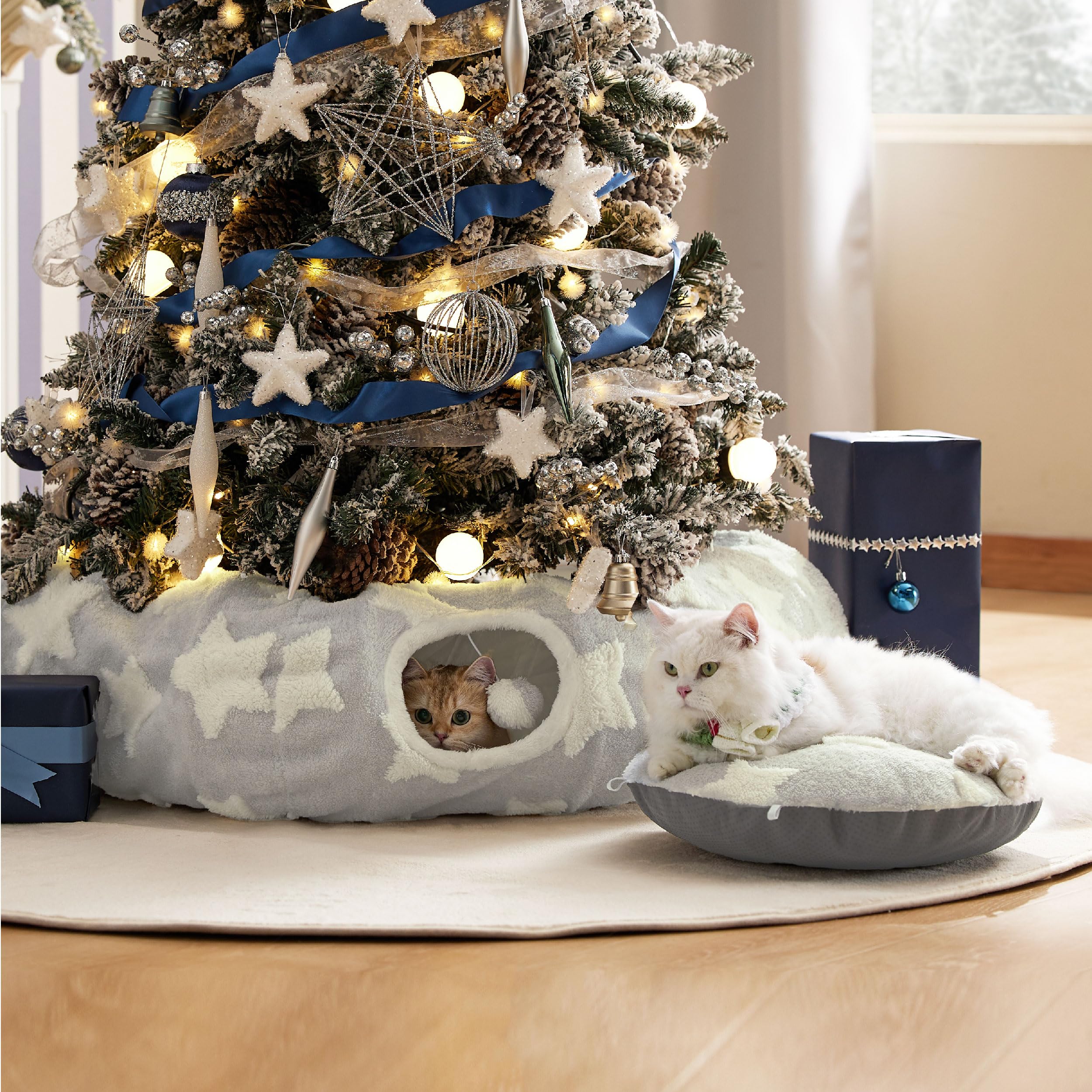LE SURE Cama túnel para gatos, funda lavable, limpieza rápida y práctica.