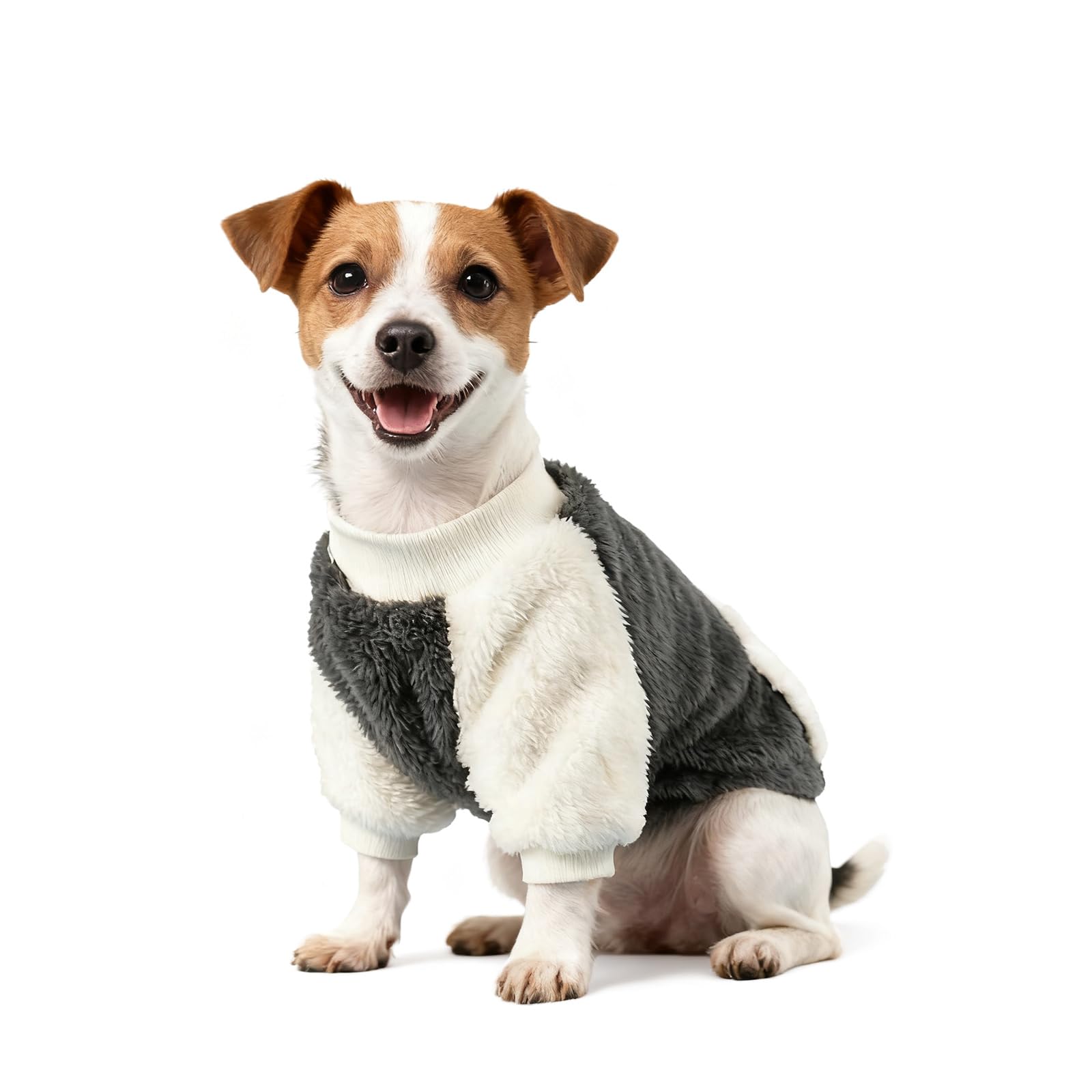 LESYPET sudadera gris para perro frente, abrigo cálido para paseos invernales