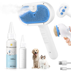 LetsFeed cepillo de vapor para mascotas 3 en 1 elimina pelo suelto.