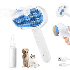 LetsFeed Pet Steam Brush deshedding para perros y gatos, pelo suelto eliminado