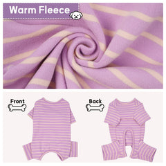 LETSQK pijamas para perro rayados, abrigo térmico para noches frías.