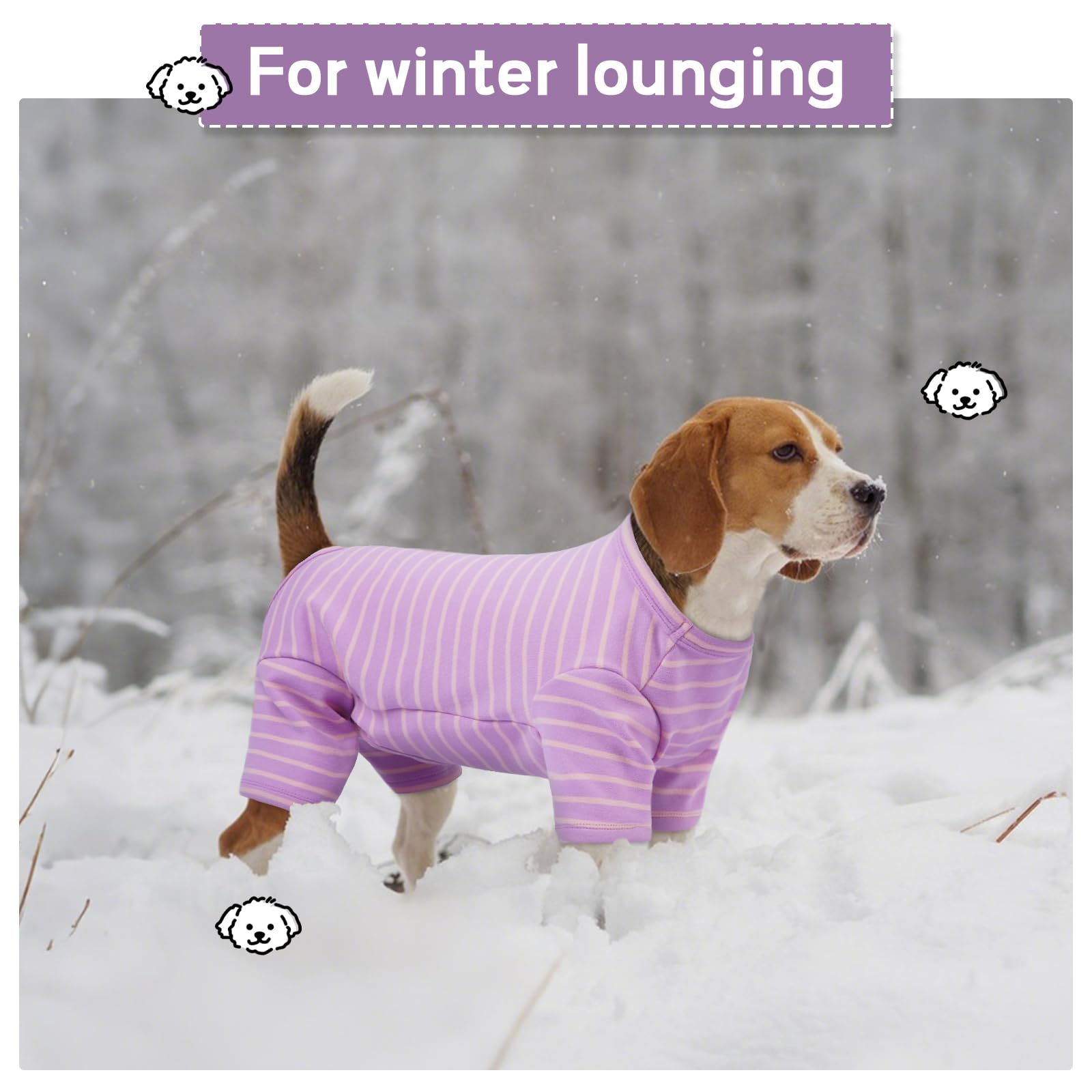 LETSQK pijamas para perro rayados, lavado a máquina para limpieza rápida.