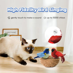 LEWISER: pajaros de peluche suave con plumas naturales para juego seguro.