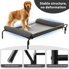 LEXTRO cama elevada para perro grande en exterior, resistente y ligera.