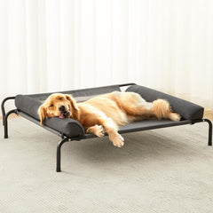 LEXTRO cama elevada para perro grande en interior con malla transpirable.