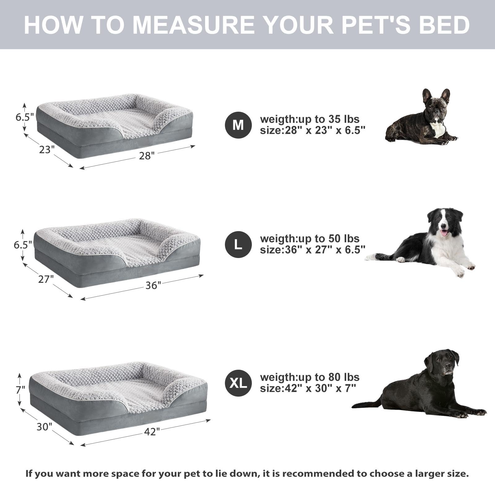 LEXTRO Cama ortopédica para perro grande diseño en forma de cueva crea sensación de refugio