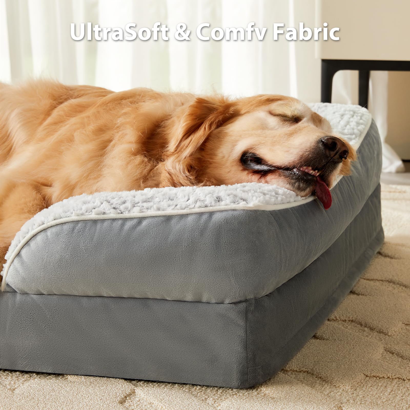Espuma tipo cuna de huevo LEXTRO ofrece soporte para perros grandes
