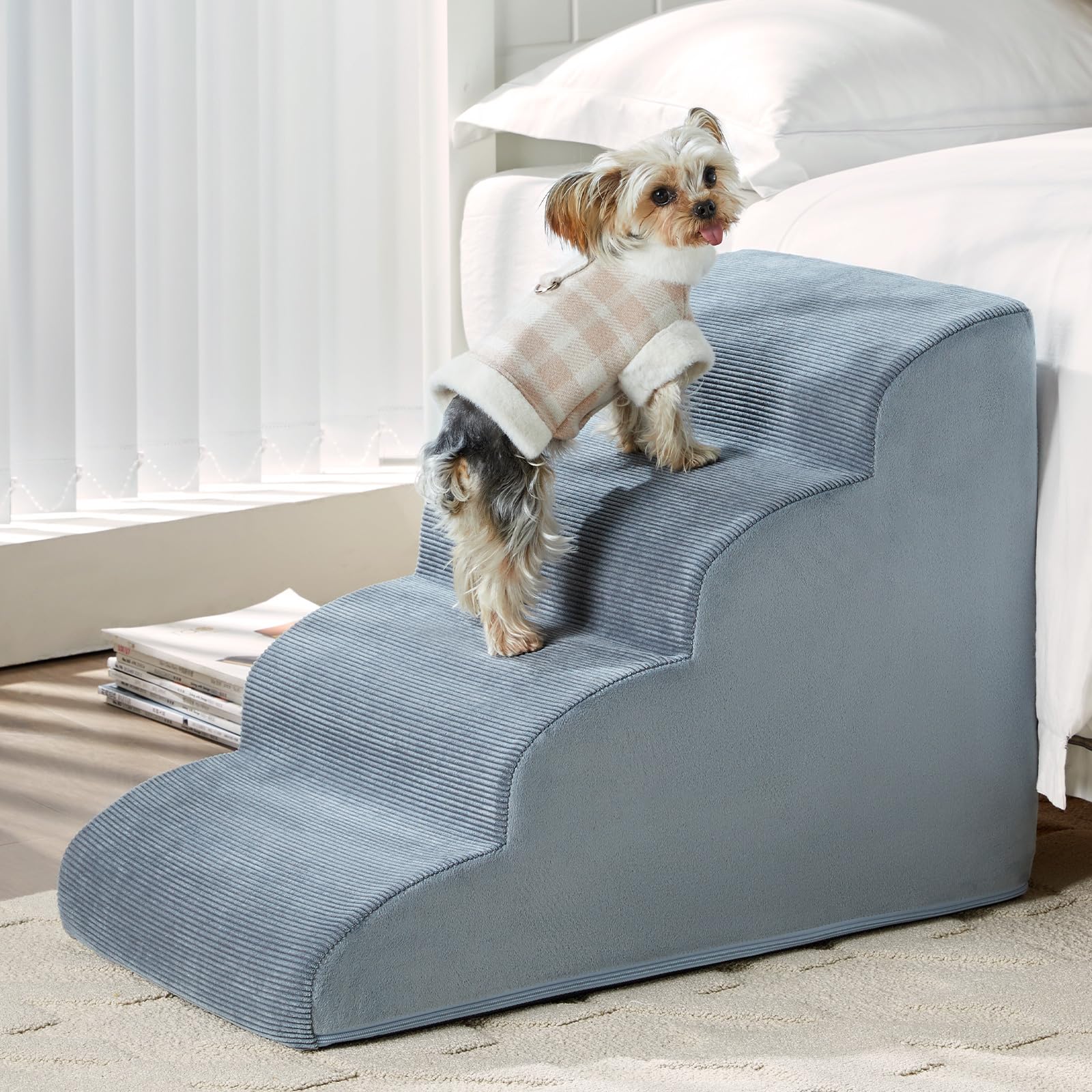 LEXTRO Pasos para cama 4 pasos: desempaque listo para usar y comodidad inicial