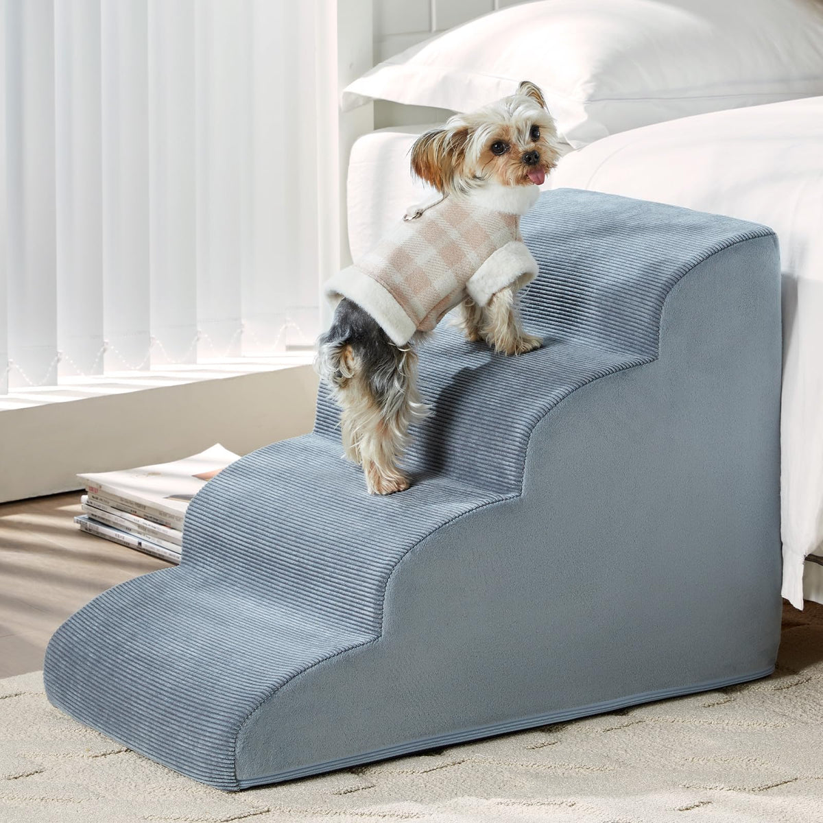 LEXTRO Pasos para cama 4 pasos: desempaque listo para usar y comodidad inicial