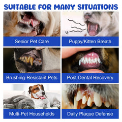 LHQR polvo dental para perros ayuda a controlar la placa y el sarro.