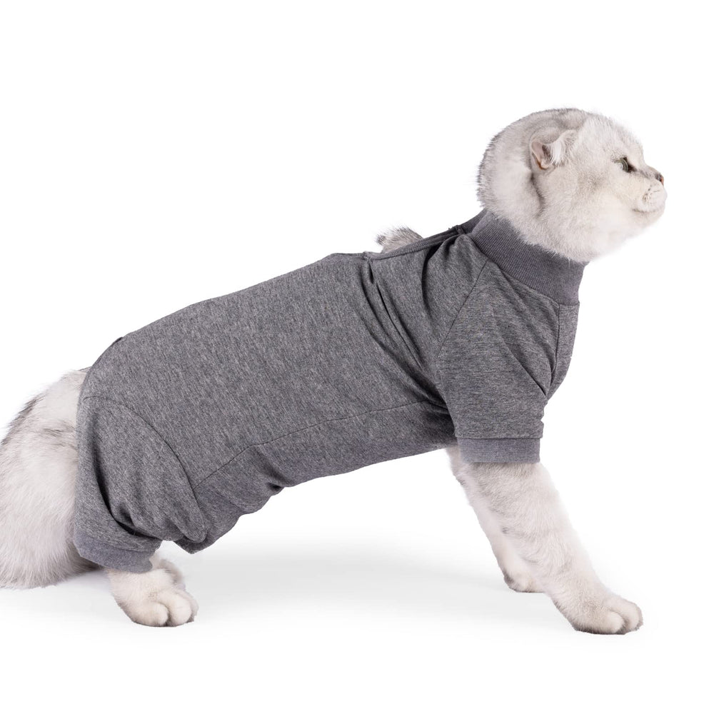 LIANZIMAU traje para gato con manga larga evita caída de pelo y facilita descanso.
