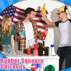 Libima pollo de goma amarillo que grita, color brillante para regalos y eventos